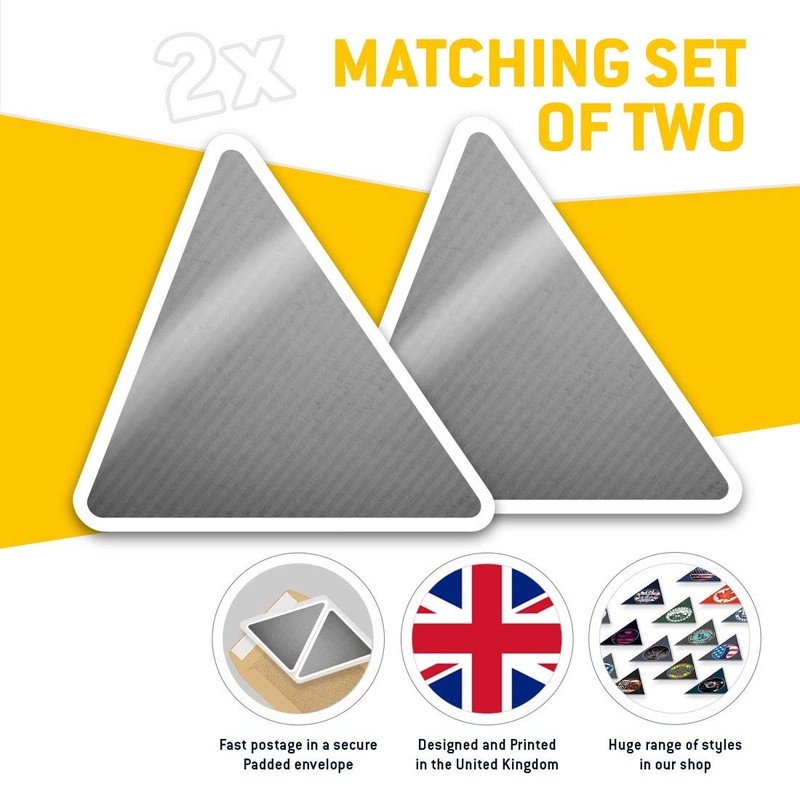 2 x Triangle Stickers 7.5cm - BW - Striped Girls
