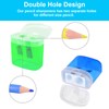 DOETYD 4pcs Pencil Sharpener 4 Color Dual Holes Manual Sharpener
