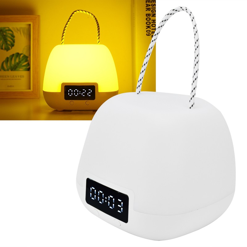 Remote Control Night Light Adjustable LED Portable Bedside Clock Lamp