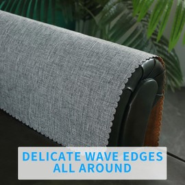 Hittun Sofa Arm Covers,Non Slip Couch Arm Covers Washable Chair Arm Covers Protectors Set of 2 Wavy Border Armrest Covers for Sofa Leather Recliner Arm Covers for Recliner Chair (18" x24", Grey)