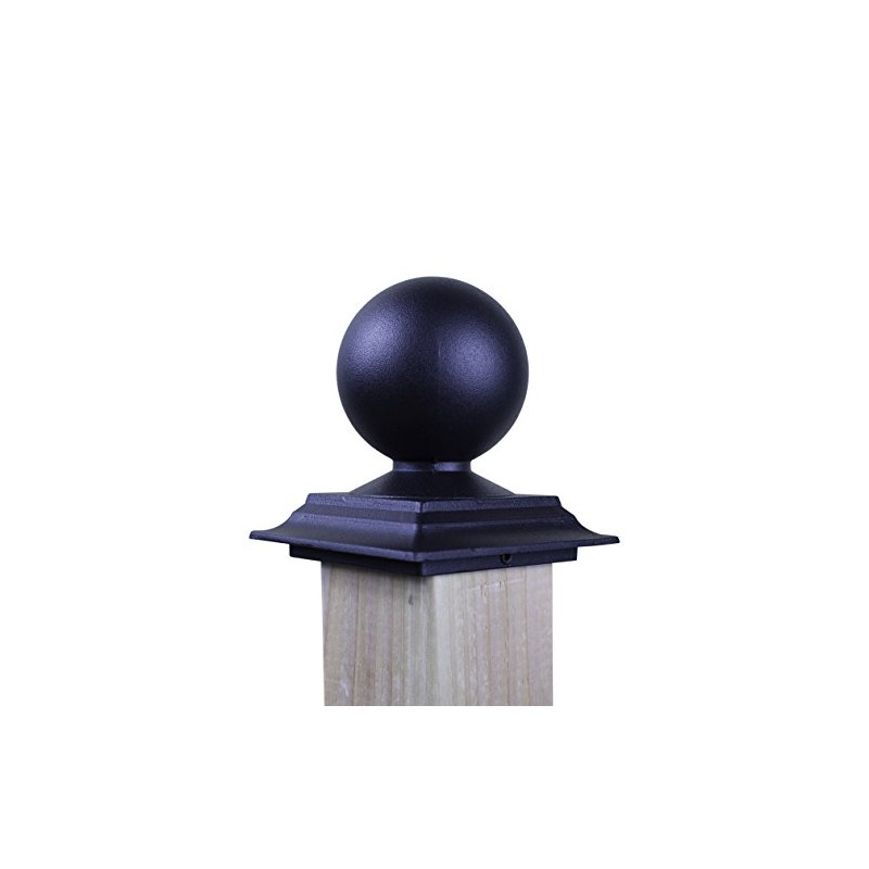 Qualarc FIN-S4-BK Decorative Rust Free Cast Aluminum Deck Post Cap