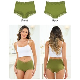 LEVAO Boy Shorts Underwear for Women Lace Full Coverage Boxer Briefs Panties 5 Pack S-XL