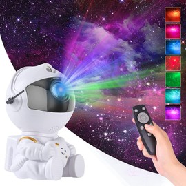 TIME4BUY Proyector de luz de astronauta, proyector de luz nocturna de galaxia con temporizador y control remoto, proyector de cielo estrellado ajustable de 360° y nebulosa de techo para dormitorio de niños y adultos