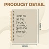 KRHFG Neutral Christian Spiral Notebook, Philippians 4:13 Bible Verse Journal,