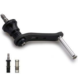 HEIGHTEN 42mm Reel Handle (No Knob), 1.5K Carbon, Shimano Daiwa Spinning Reel, Universal for Light Game Stream Fishing, Black (803)