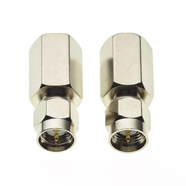 Keple FME Male to SMA Male Adapter, 50 Ohm SMA Adapter with Nickel Plated Housing for Antennas and Radios Male to Male Straight Adapter 2 Pack