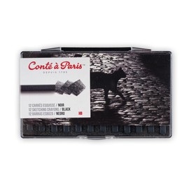 Conté à Paris 12 Count 2B Sketching Crayons Set, Black