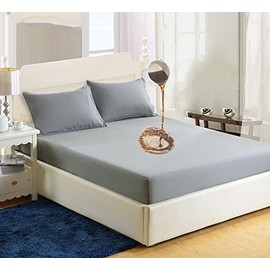 ESFOTO Single Waterproof Mattress Protector Fitted Kids Single Bed Mattress Cover Waterproof Urine Soft Noiseless Washable Breathable Bed Fitted Sheet 30cm deep