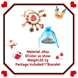 GAUEIOUR Diy Christmas Bracelet，Creative Versatile Bracelet，Children's Handmade Crystal Bracelet，Fashion Classic Christmas Bracelet