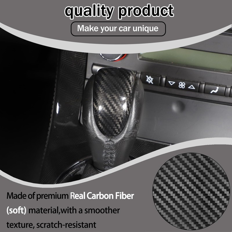 Lcojicep Real Carbon Fiber Car Gear Shift Knob Cover Compatible