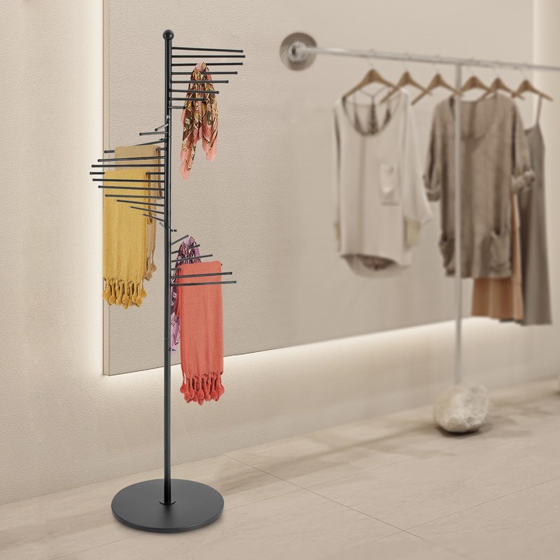 WsrrLun Scarf Display Rack 5.58ft Modern Freestanding Scarf Display Rack