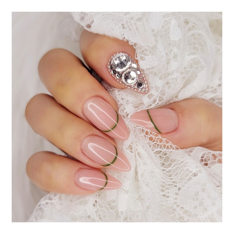 Lines and margins Handmade nail tips - Oval S /
