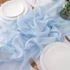 Chuqing Chiffon Table Runner, Light Blue, Decorative Table Runner, Table