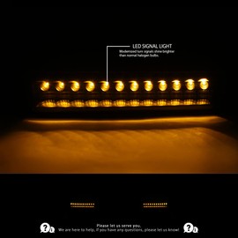 Autozensation Compatible with Chevy S10 Blazer GMC Sonoma 1998-2004, Black Housing Clear Lens LED Bumper Lights, L+R Pair Assembly