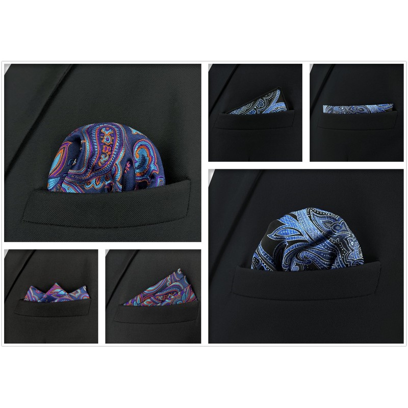 Shlax&Wing Pack of 5 Assorted Handkerchiefs for Men Square Size