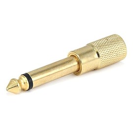 Monoprice Metal 6.35mm (1/4 Inch) Mono Plug to 3.5mm Stereo Jack Adaptor - Gold Plated