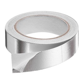 sourcing map Heat Shield Tape 1.18" x 65.6 Ft Waterproof Sunscreen Sound Insulation High-Temperature Resistance Silver Aluminum Tape Thickness for Automotive Repairs