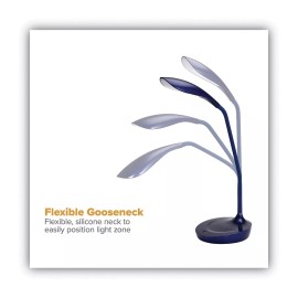 Bostitch New Bostitch Konnect Gooseneck LED Desk Lamp with Built-In USB Charger Blue