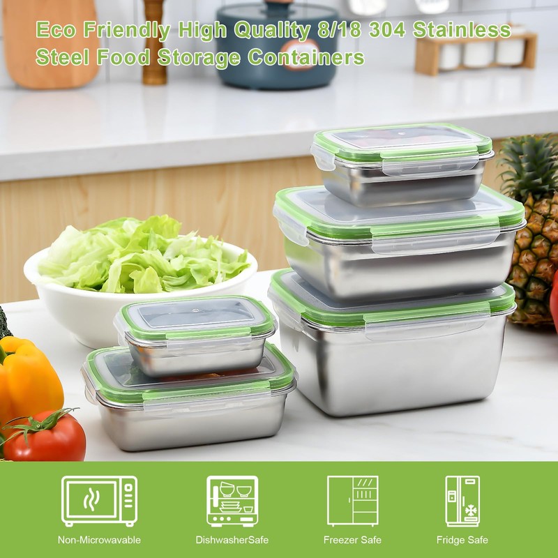 UPTRUST Stainless Steel Food Storage Containers | Leak Proof &