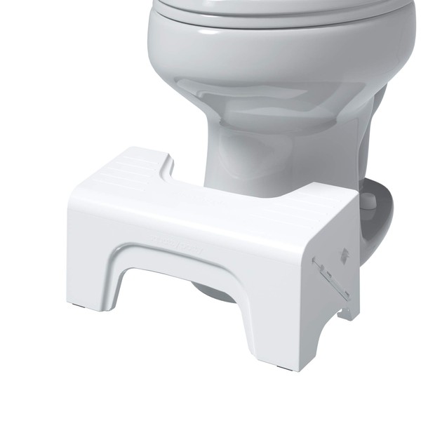 Squatty Potty Fold N Stow Compact Foldable Toilet Stool, White, 7", 1 lb