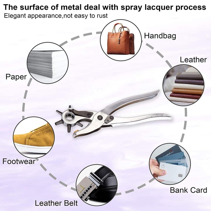 LEDON Leather Hole Punch, 23cm Belt Hole Puncher for Leather