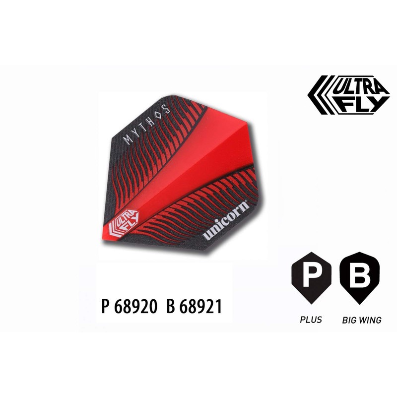 Unicorn Darts Mythos Griffin Red Ultrafly Flights Black, Plus