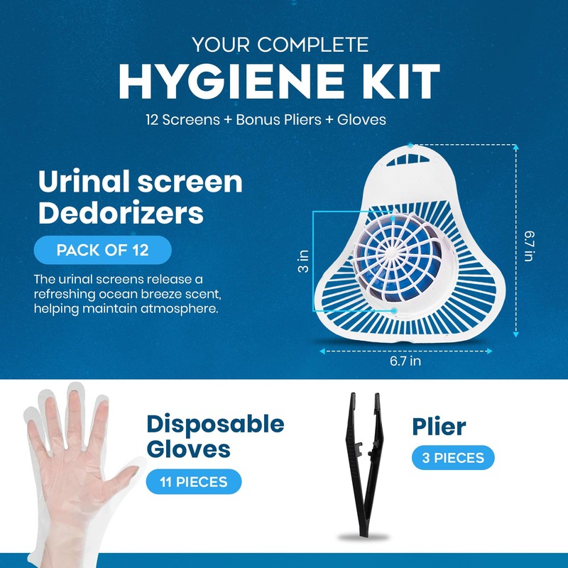 Urinal Cakes for Men Bathroom,12 Pack Urinal Screen Deodorizers, Up