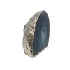 Nature's Decorations Small Teal Agate Geode Premium Silver Trim