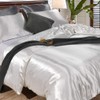 Fashion White Duvet Cover Set Double Size Silk Like Satin