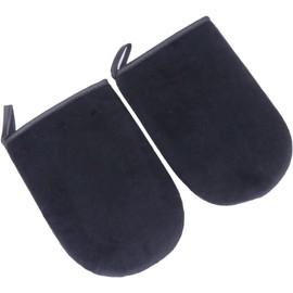 2 piezas Guantes Aplicadores para Autobronceado Negros Pelusa para Aplicar Crema y Lograr un Bronceado Uniforme y Natural Cuerpo y Espalda