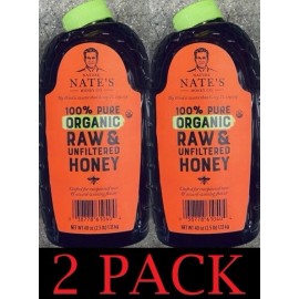 Nature Nate's 2x Nature Nate's 100% Pure Organic Raw & Unfiltered Honey 40 oz Bottle - 2 PACK