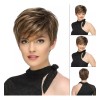 generic Peluca Corta Rubia Ombré For Mujer, Peluca Rizada De