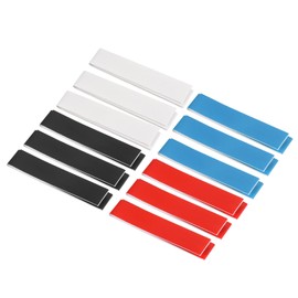 PATIKIL 12 Pack 9.8 x 0.7 Inch Badminton Racket Head Protection Sticker PU Tennis Racket Protection Tape Racket Frame Sticker Thickened Wear-Resistant 4 Colours