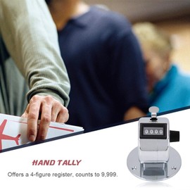 Mini Metal 4 Digit Tally Counter, Silver Tally Hand Clicker Counter für genaues Zählen von Reihen Menschen Runde Stricken Sportspiele