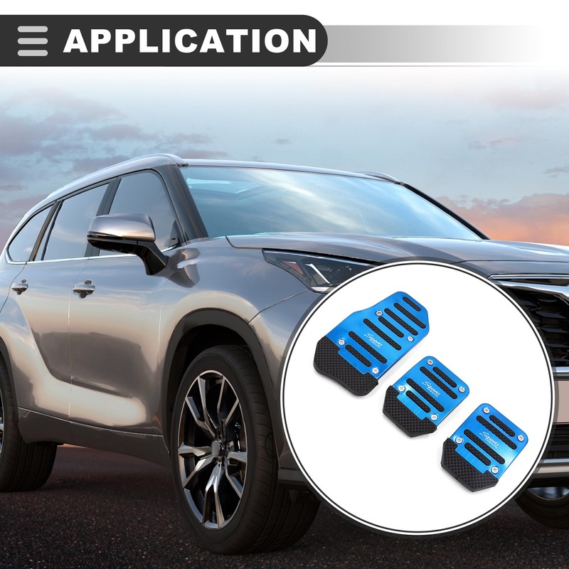 Motoforti Universal Pedal Pad Set, Plastic & Metal, Blue, 1