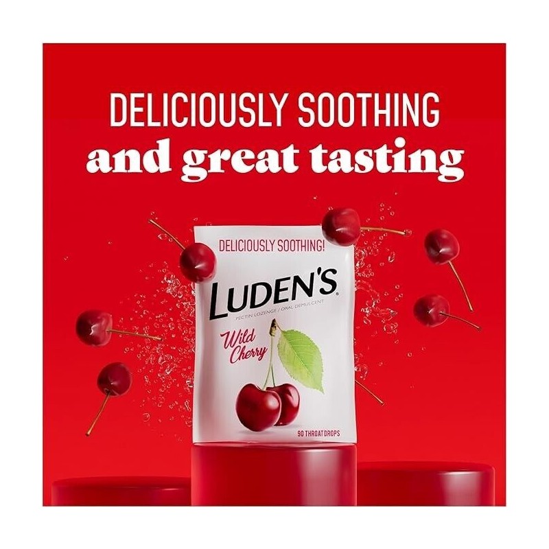 Ludens Throat Drops, Wild Cherry, 90 Drops 90 Count (Pack