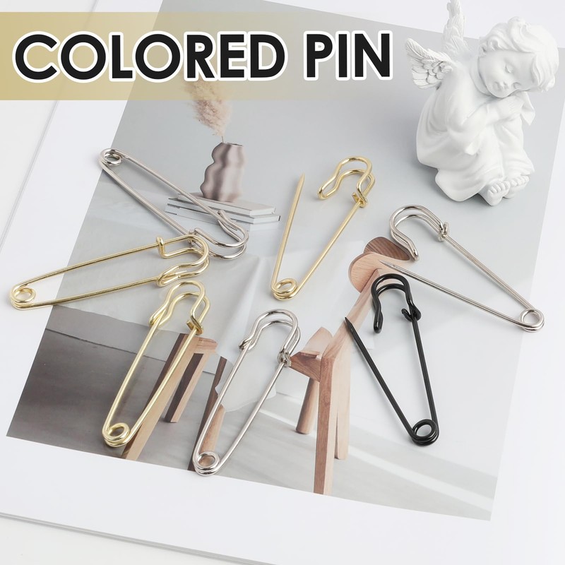 Large Extra Large Metal Safety Pins 2.7 Inch Ideal for
