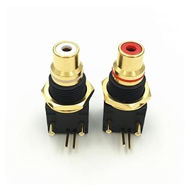 Qingqing Store 20pcs Chapado en Oro de Cobre de Alta Calidad RCA Jack de la Mujer Terminal Tarjeta de Circuito Impreso Conector de zócalo (Color : Whi