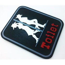 WitnyStore Wood Plaque Bathroom Unisex Restroom Toilet Vintage Wooden Decor Signs Cowboy Lavatory