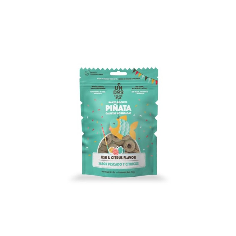 Uno Dos Treats, Premios Para Perro de Pescado, 155.92g