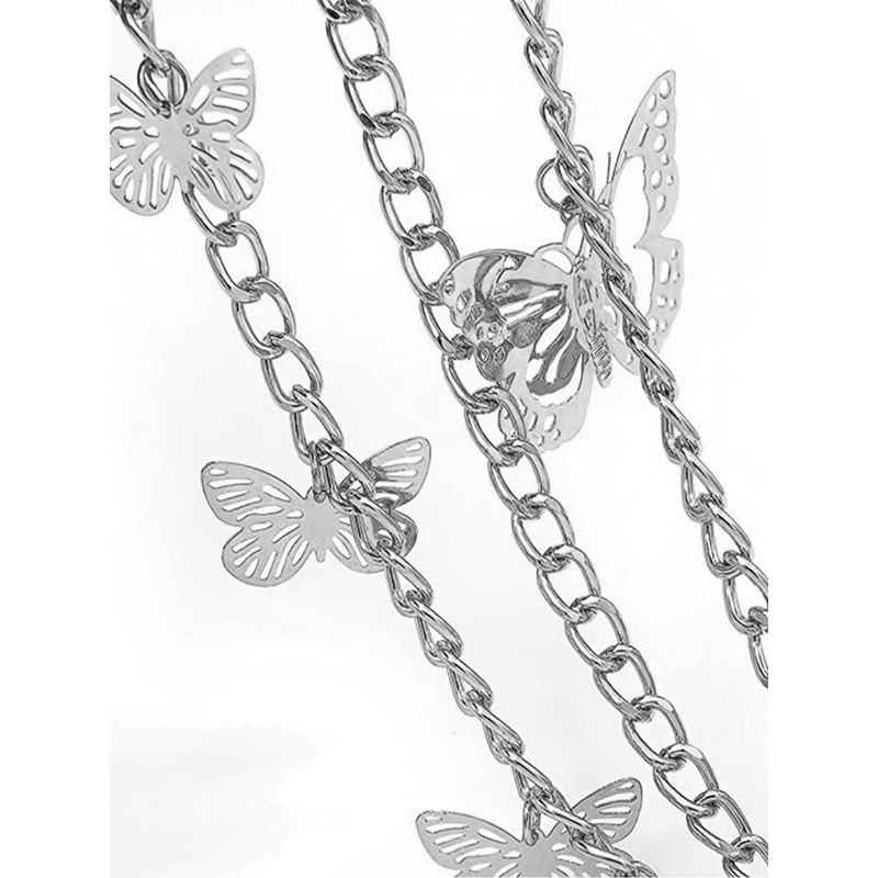 Chain Belts Multilayer Butterfly Waist Chain Adjustable Waist Belt for