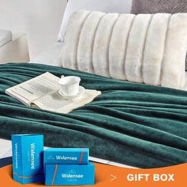 Walensee Fleece Blanket Plush Throw Fuzzy Lightweight (Throw Size 50x60 Forest Green) Super Soft Microfiber Flannel Blankets for Couch, Bed, Sofa Ultra Luxurious Warm and Cozy for All Seasons