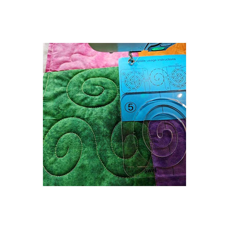 YICBOR Swirl Template for Quilting Fits Inside FMQ Grip 5