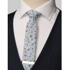 WITZROYS Men's Skinny Tie Floral Cotton Necktie and Tie Bar