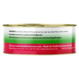 Health Extension Wet Dog Food, Gluten and Grain-Free, Healthy Natural Food Canned for Puppies, Beef Recipe (5.5 Oz / 156 g) (Pack of 24)
