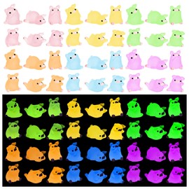 LHSYFBZ 36Pcs Luminous Mini Resin Pig, Miniature Pig, Glow in The Dark Tiny Pig Ornament for Garden Landscape Aquarium Dollhouse Birthday Party Room Crafts Decor