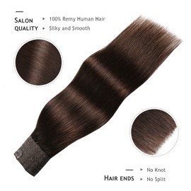 YILITE Wire Hair Extensions Human Hair, 20 Inch 110g #2 Dark Brown Wire Hair Extensions Human Hair, Remy Human Hair Extensions with Invisible Fishing Line (20inch #2)