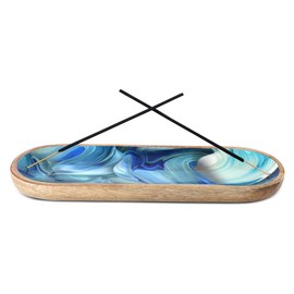 Incense Holder or Incense Burner Holder, Modern Incense Ash Catcher or Insense Stick Holder for Decorations for Home, Wooden Incense Tray for Gifting (Fluid)