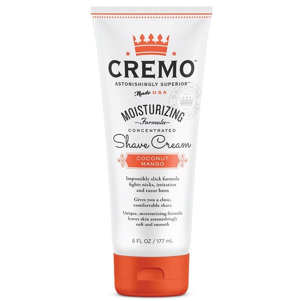 Cremo Coconut Mango Moisturizing Shave Cream, Astonishingly Superior Ultra-Slick Shaving Cream for Women Fights Nicks, Cuts and Razor Burn, 6 Oz