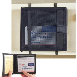 Hig Ro Car Registration and Insurance Card Holder for Sun Visor, Glove Box or Console with 2 Clear Hidden Car Document Pockets - Color: Tan